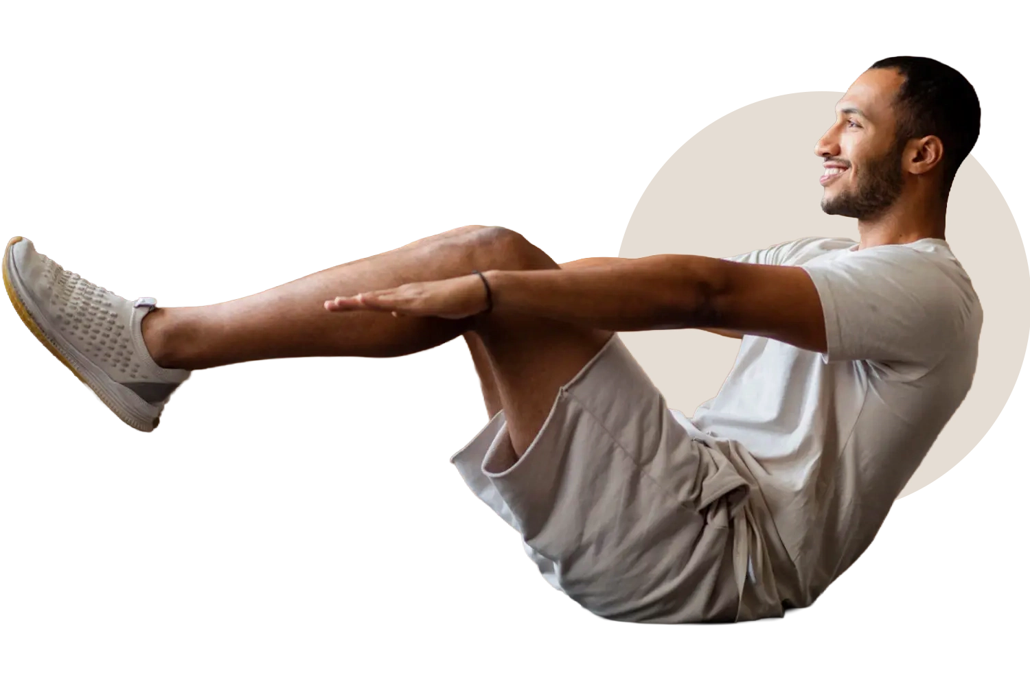 Man performing core strengthening exercise